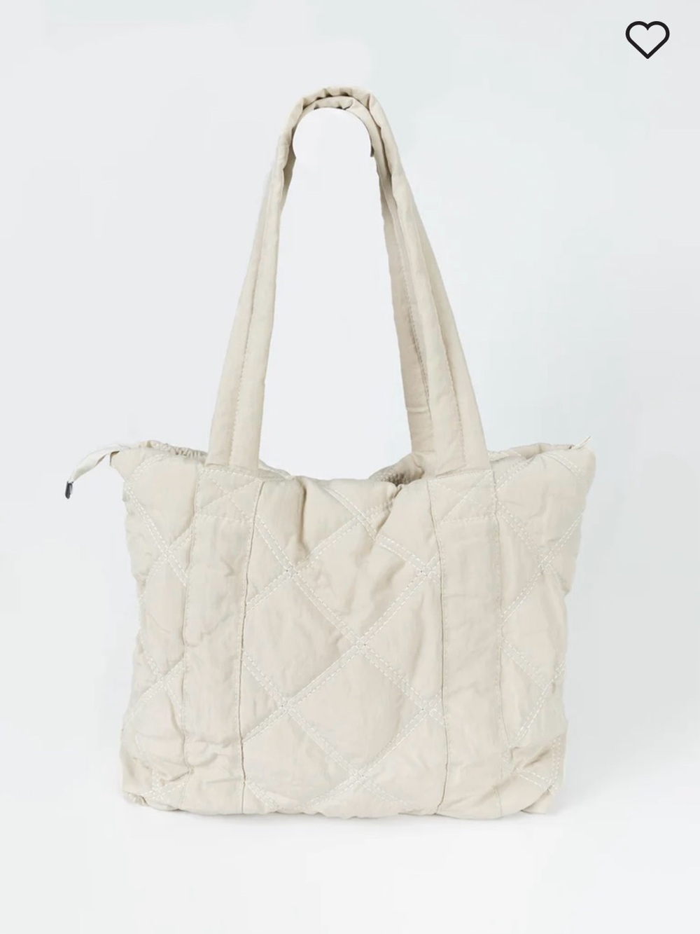 Quilted Tote Bag - Cream